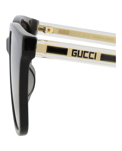 Gucci Unisex Square/Rectangle Black Crystal Grey Fashion Designer Eyewear
