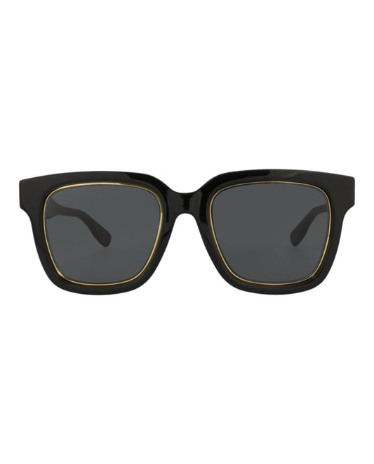 Gucci Womens Square/Rectangle Black Black Grey Fashion Designer Eyewear