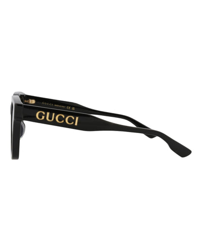 Gucci Womens Square/Rectangle Black Black Grey Fashion Designer Eyewear