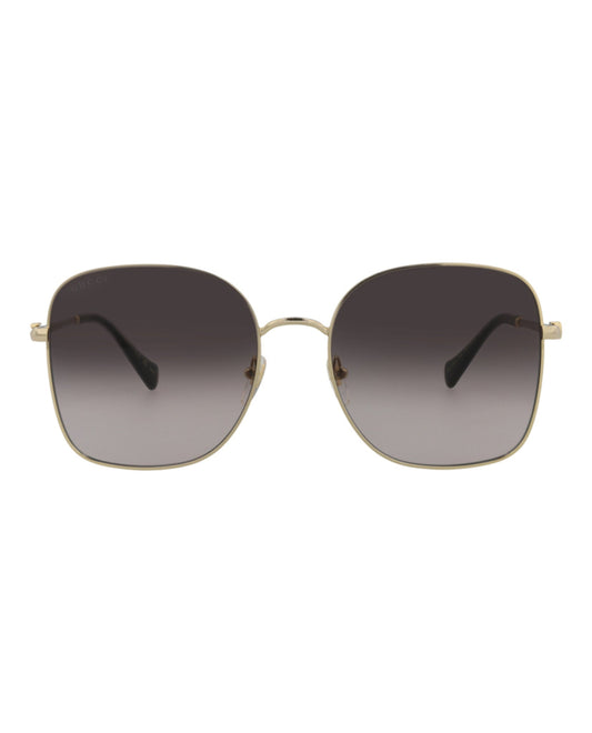 Gucci Womens Square/Rectangle Gold Gold Grey Fashion Designer Eyewear