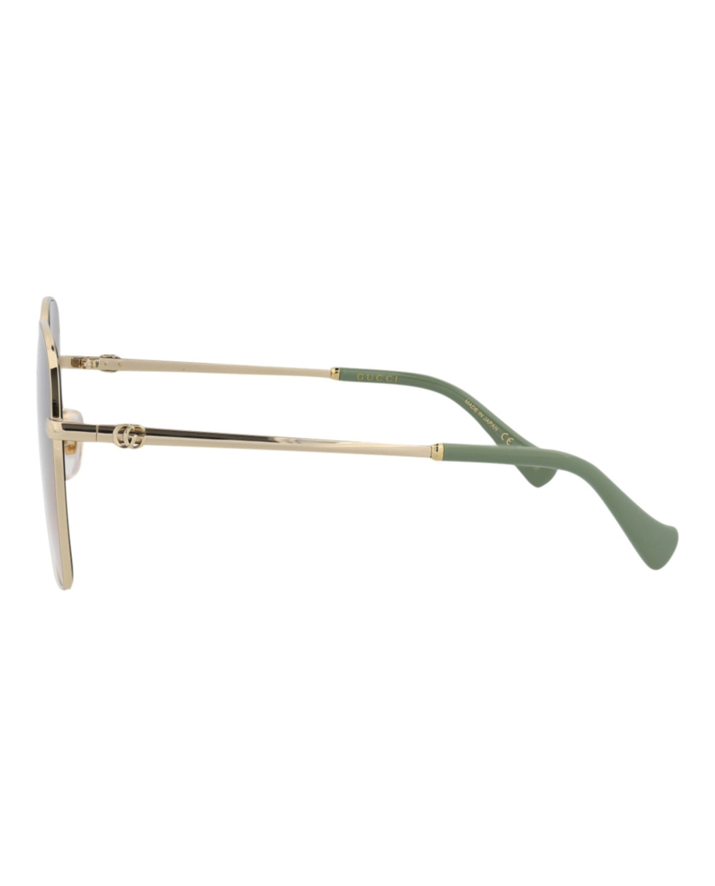 Gucci Womens Square/Rectangle Gold Gold Brown Fashion Designer Eyewear