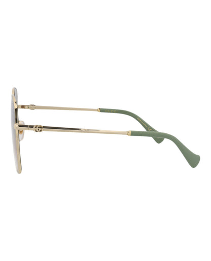 Gucci Womens Square/Rectangle Gold Gold Brown Fashion Designer Eyewear