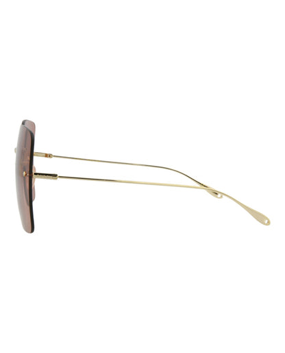 Gucci Womens Square/Rectangle Gold Gold Red Fashion Designer Eyewear