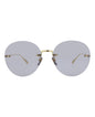 Gucci Womens Round/Oval Gold Gold Violet Fashion Designer Eyewear