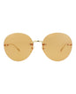 Gucci Womens Round/Oval Gold Gold Orange Fashion Designer Eyewear Gold Gold Orange