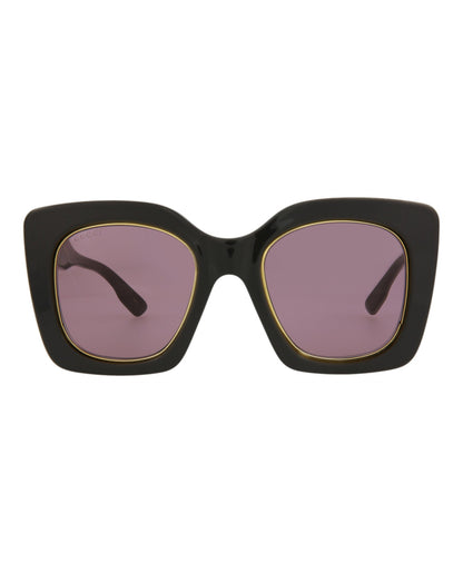 Gucci Womens Square/Rectangle Grey Grey Violet Fashion Designer Eyewear