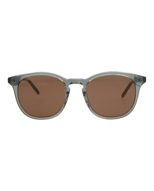 Gucci Mens Round/Oval Grey Grey Brown Fashion Designer Eyewear
