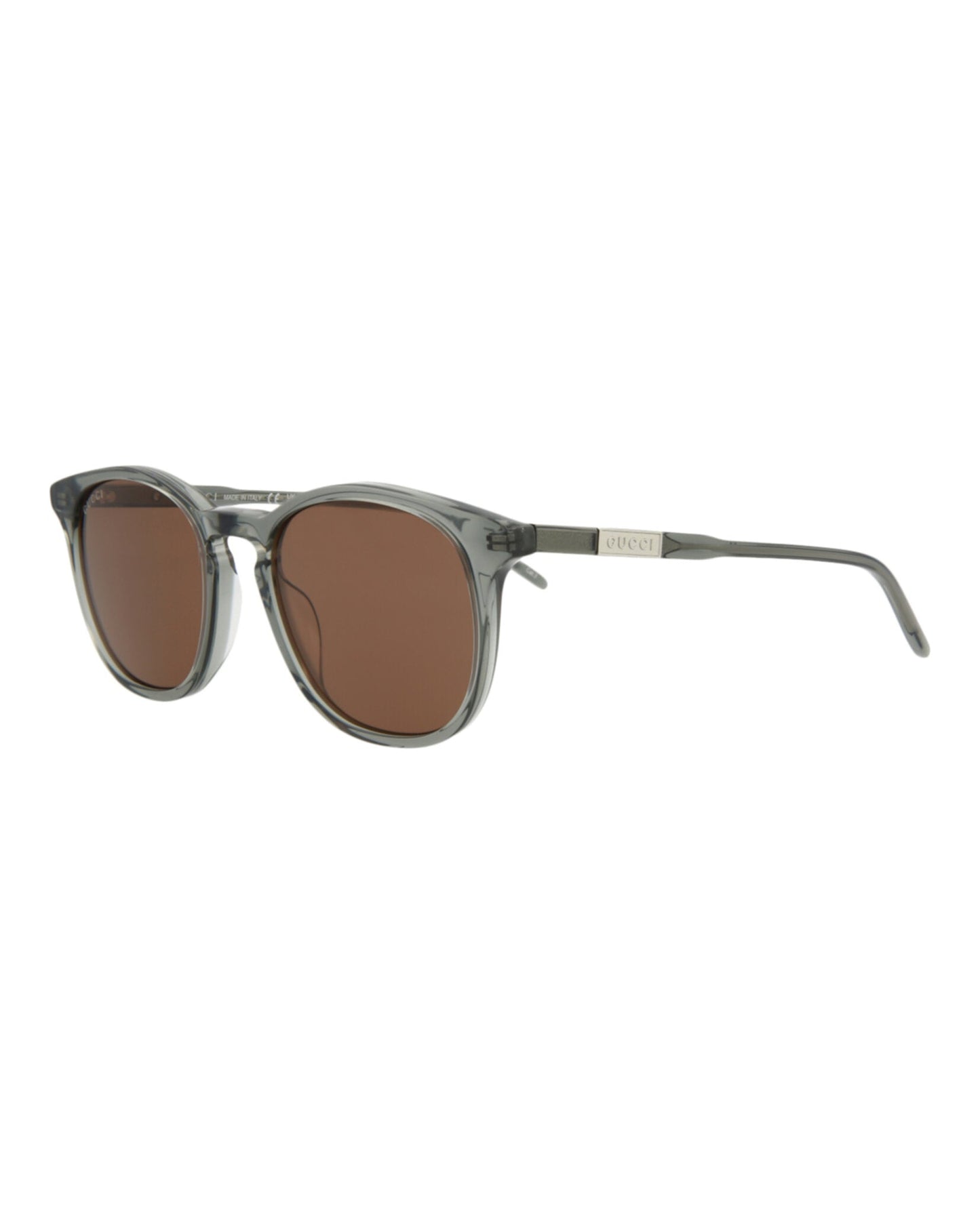 Gucci Mens Round/Oval Grey Grey Brown Fashion Designer Eyewear