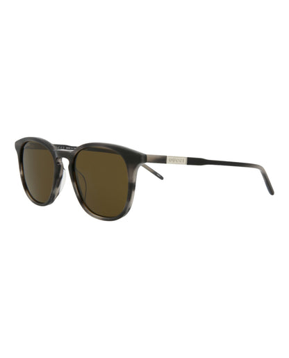 Gucci Mens Round/Oval Grey Grey Brown Fashion Designer Eyewear