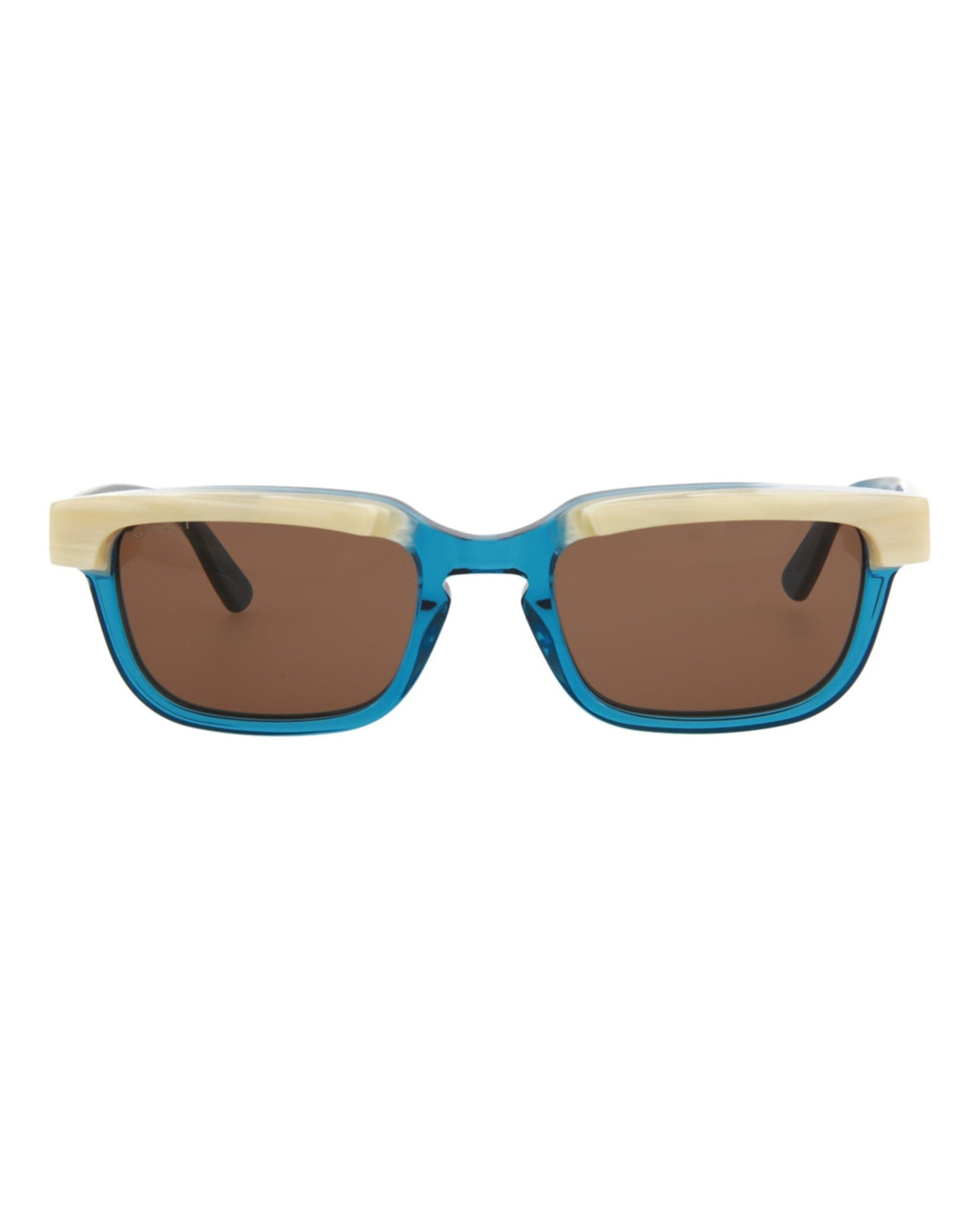 Gucci Mens Square/Rectangle Blue Blue Brown Fashion Designer Eyewear