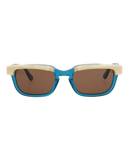 Gucci Mens Square/Rectangle Blue Blue Brown Fashion Designer Eyewear