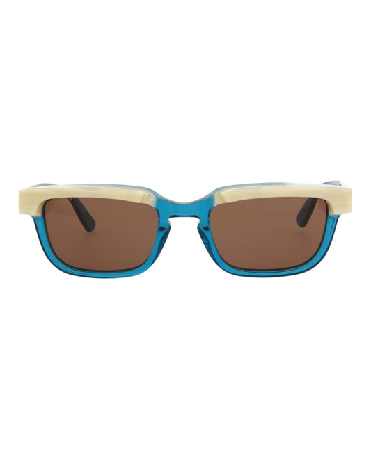 Gucci Mens Square/Rectangle Blue Blue Brown Fashion Designer Eyewear