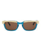 Gucci Mens Square/Rectangle Blue Blue Brown Fashion Designer Eyewear