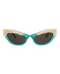 Gucci Womens Cat Eye Light Blue Light Blue Grey Fashion Designer Eyewear