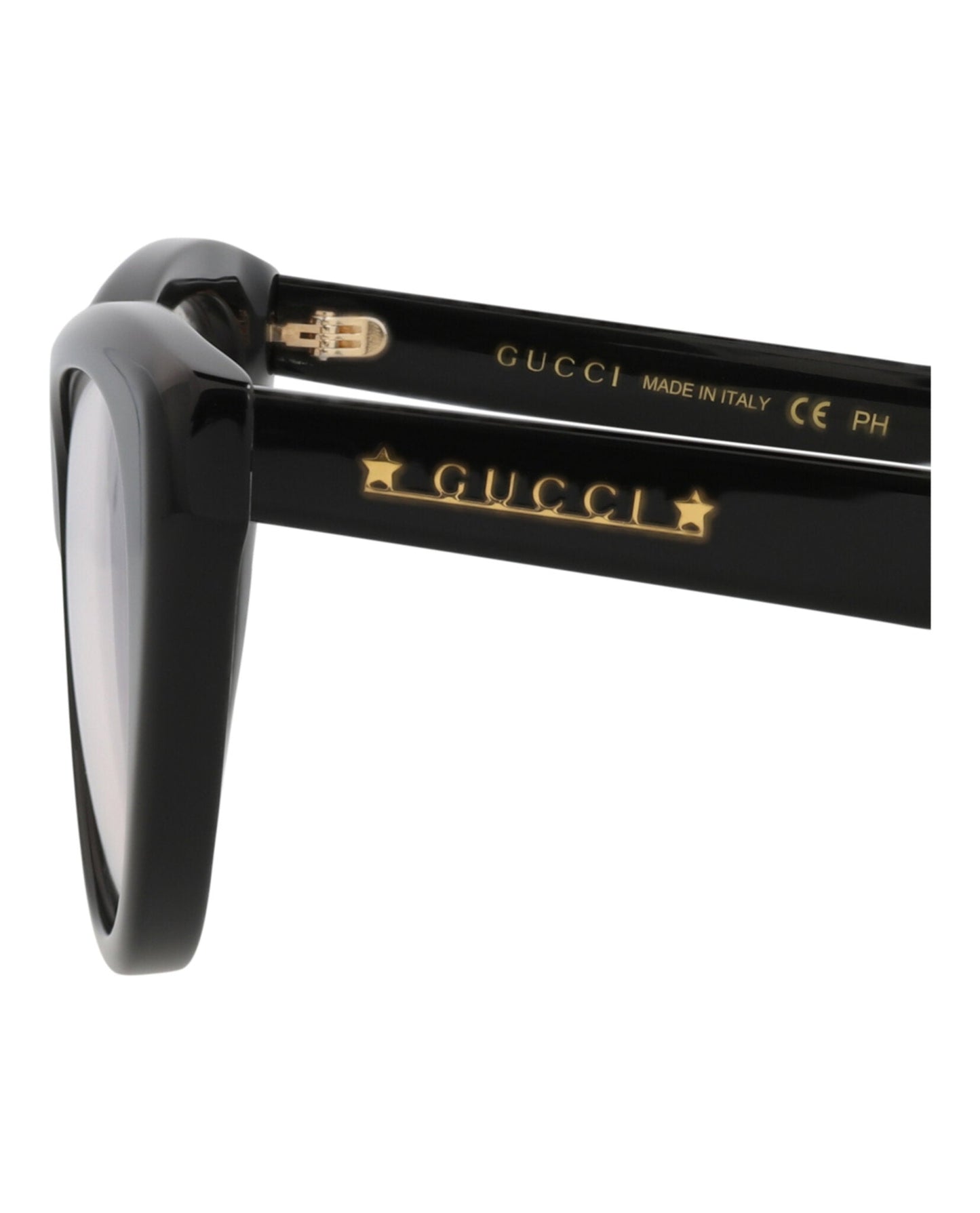 Gucci Womens Cat Eye Black Black Transparent Fashion Designer Eyewear