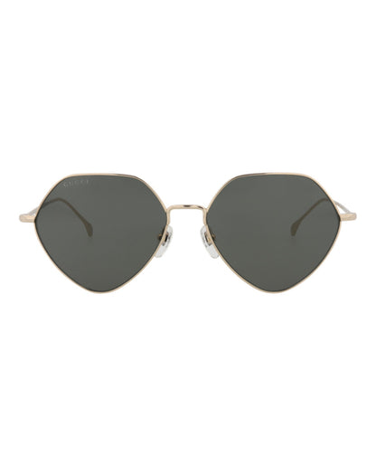 Gucci Womens Square/Rectangle Gold Gold Grey Fashion Designer Eyewear