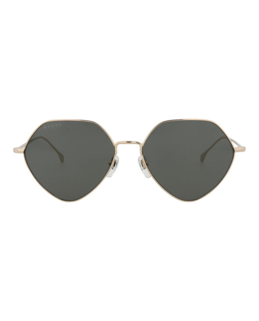 Gucci Womens Square/Rectangle Gold Gold Grey Fashion Designer Eyewear