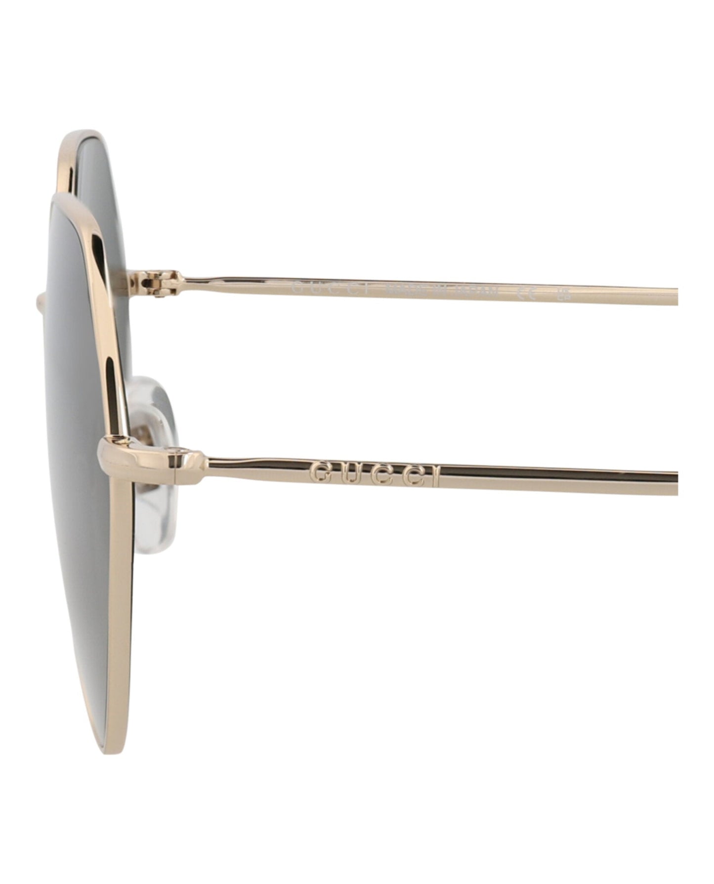 Gucci Womens Square/Rectangle Gold Gold Grey Fashion Designer Eyewear