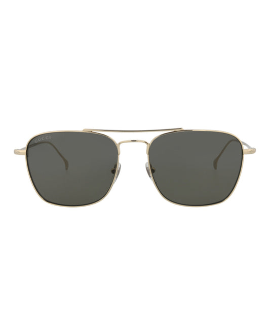 Gucci Mens Square/Rectangle Gold Gold Grey Fashion Designer Eyewear