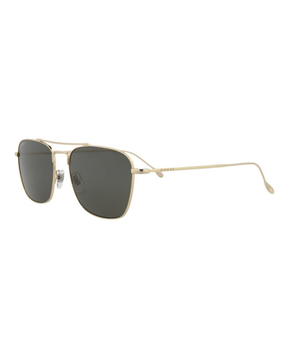 Gucci Mens Square/Rectangle Gold Gold Grey Fashion Designer Eyewear