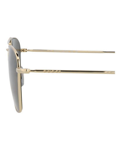 Gucci Mens Square/Rectangle Gold Gold Grey Fashion Designer Eyewear