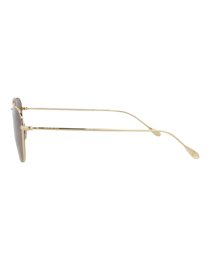 Gucci Mens Square/Rectangle Gold Gold Brown Fashion Designer Eyewear