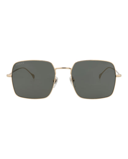 Gucci Mens Square/Rectangle Gold Gold Grey Fashion Designer Eyewear
