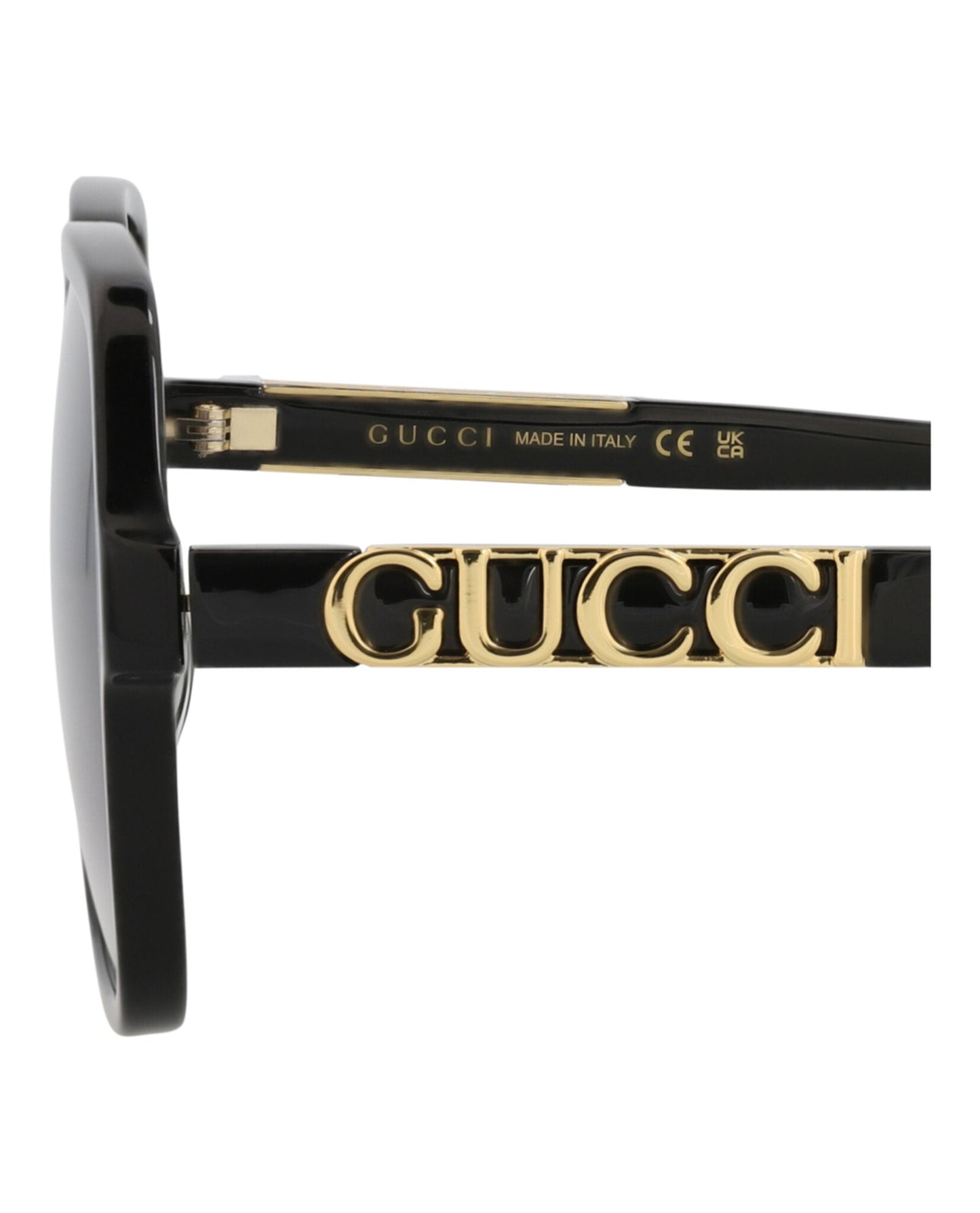 Gucci Womens Square/Rectangle Black Black Grey Fashion Designer Eyewear