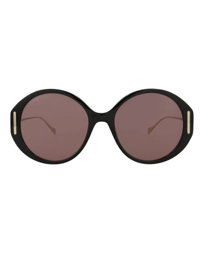 Gucci Womens Round/Oval Black Gold Brown Fashion Designer Eyewear