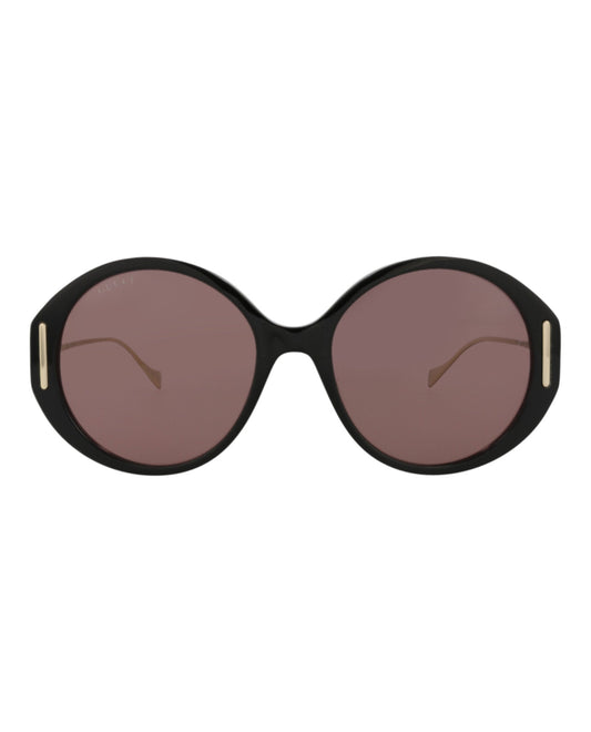 Gucci Womens Round/Oval Black Gold Brown Fashion Designer Eyewear