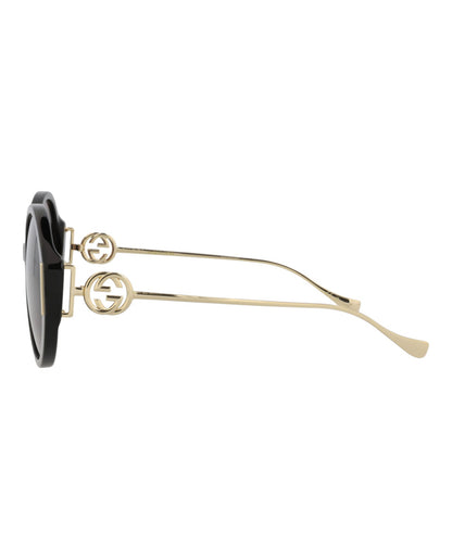 Gucci Womens Round/Oval Black Gold Brown Fashion Designer Eyewear