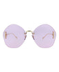 Gucci Womens Round/Oval Gold Gold Violet Fashion Designer Eyewear