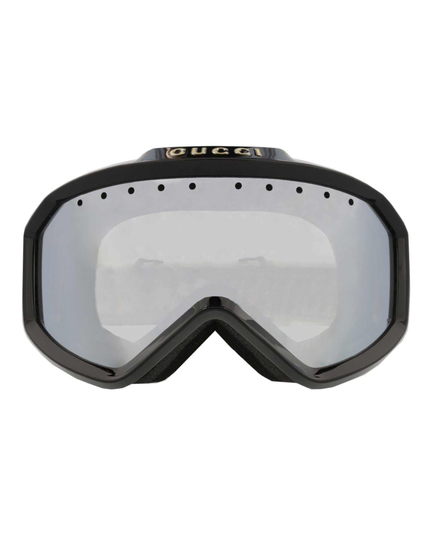 Gucci Unisex Shield/Wrap Black Green Silver Fashion Designer Eyewear