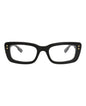 Gucci Womens Square/Rectangle Black Black Transparent Fashion Designer Eyewear