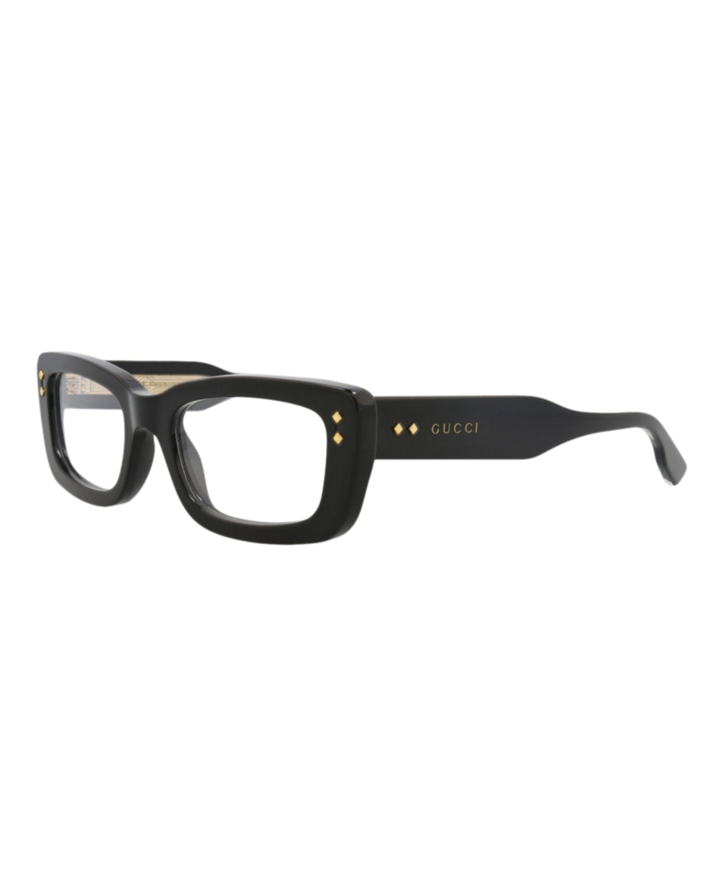 Gucci Womens Square/Rectangle Black Black Transparent Fashion Designer Eyewear