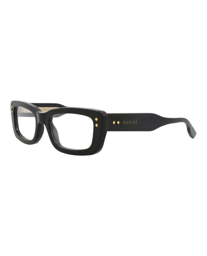 Gucci Womens Square/Rectangle Black Black Transparent Fashion Designer Eyewear