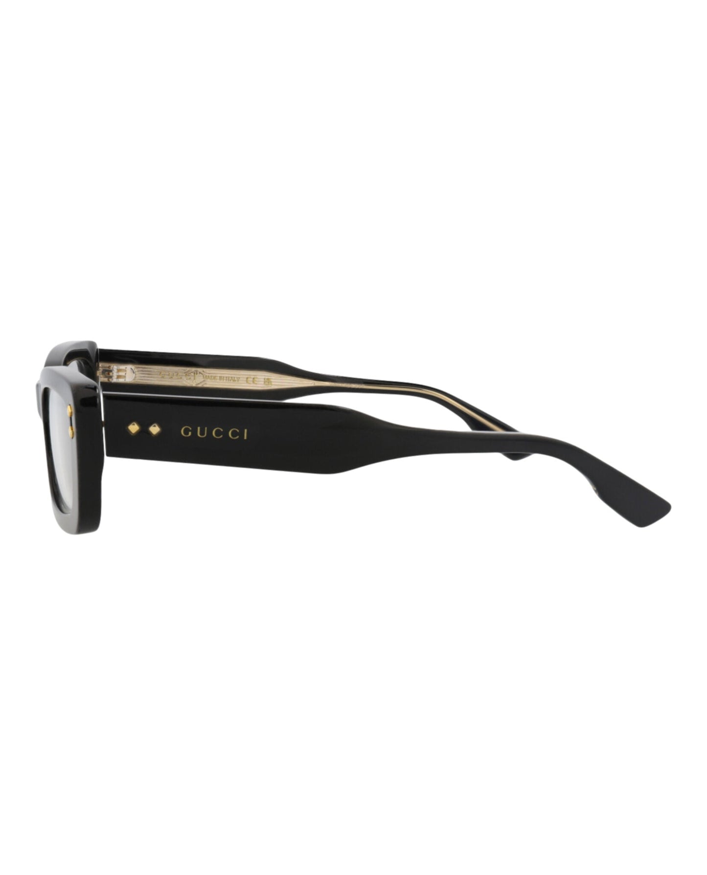 Gucci Womens Square/Rectangle Black Black Transparent Fashion Designer Eyewear