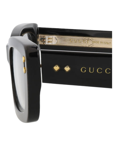 Gucci Womens Square/Rectangle Black Black Transparent Fashion Designer Eyewear