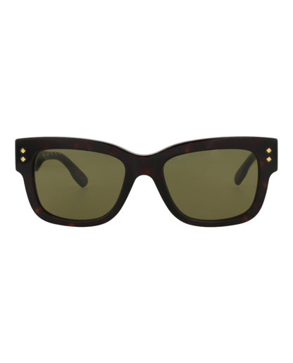 Gucci Mens Square/Rectangle Havana Havana Green Fashion Designer Eyewear