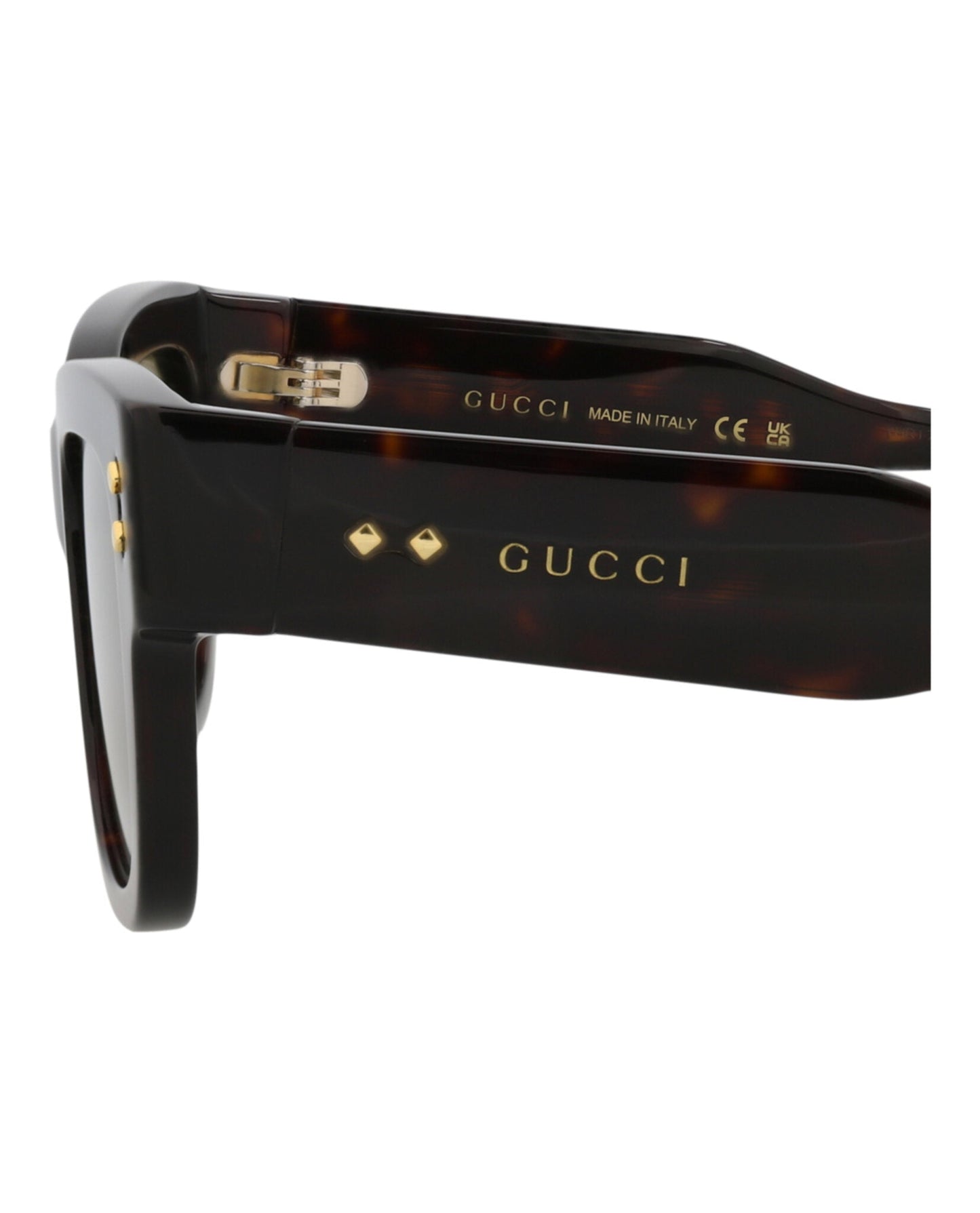 Gucci Mens Square/Rectangle Havana Havana Green Fashion Designer Eyewear
