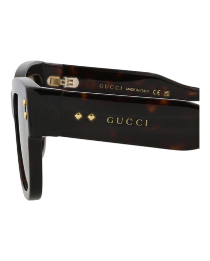 Gucci Mens Square/Rectangle Havana Havana Green Fashion Designer Eyewear