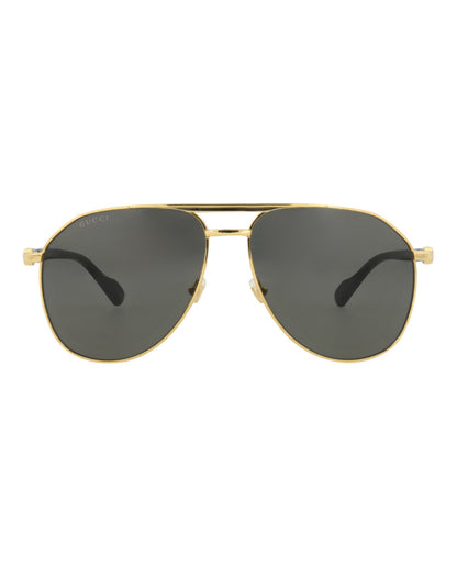 Gucci Mens Aviator Gold Gold Grey Fashion Designer Eyewear