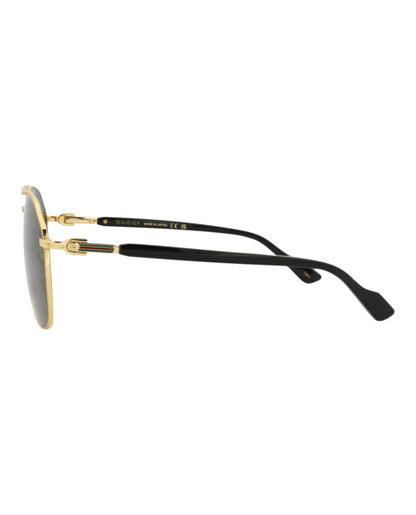 Gucci Mens Aviator Gold Gold Grey Fashion Designer Eyewear