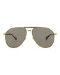 Gucci Mens Aviator Gold Gold Brown Fashion Designer Eyewear