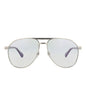 Gucci Mens Aviator Silver Silver Transparent Fashion Designer Eyewear
