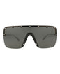 Gucci Unisex Shield/Wrap Gold Silver Grey Fashion Designer Eyewear