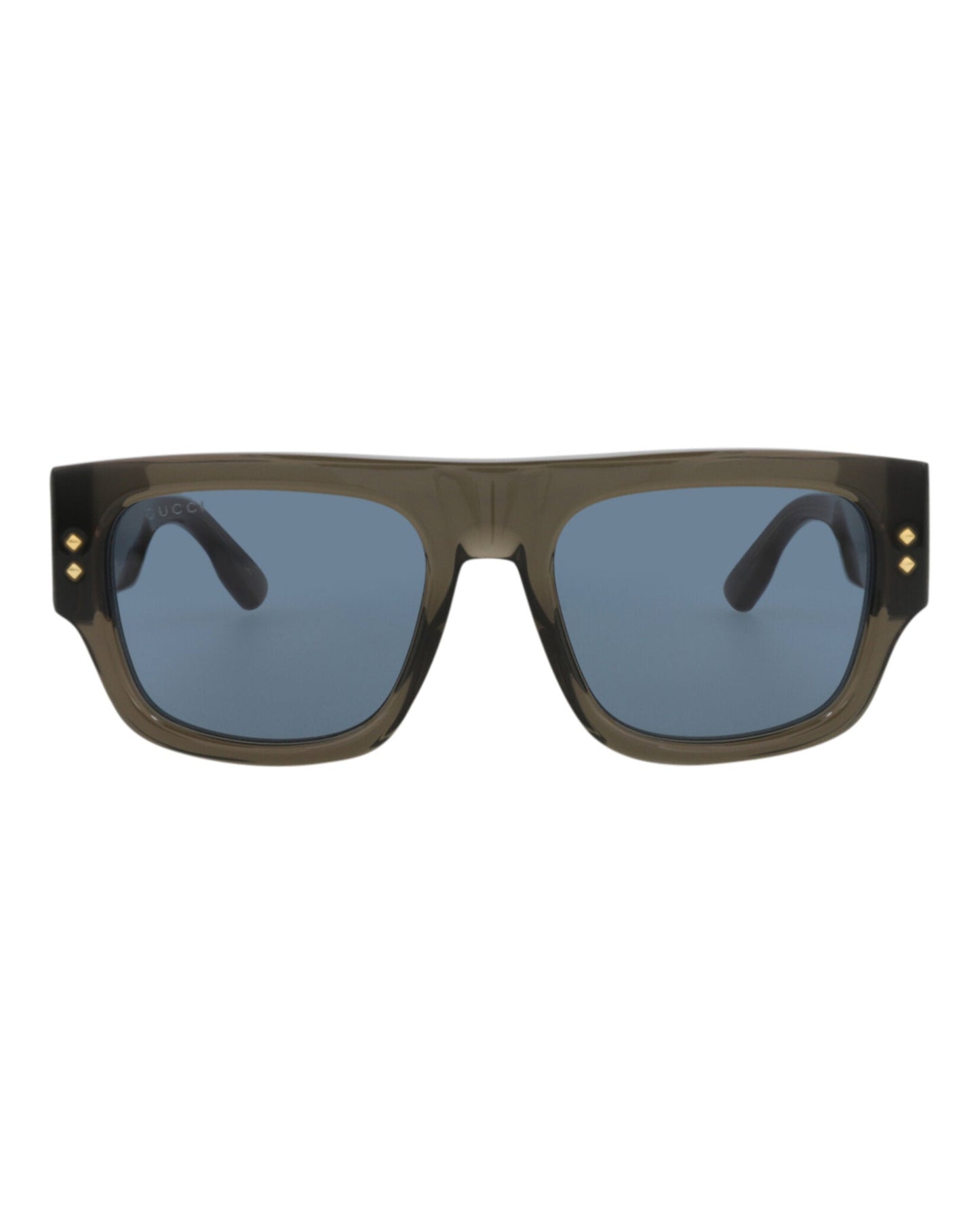 Gucci Mens Square/Rectangle Grey Grey Blue Fashion Designer Eyewear