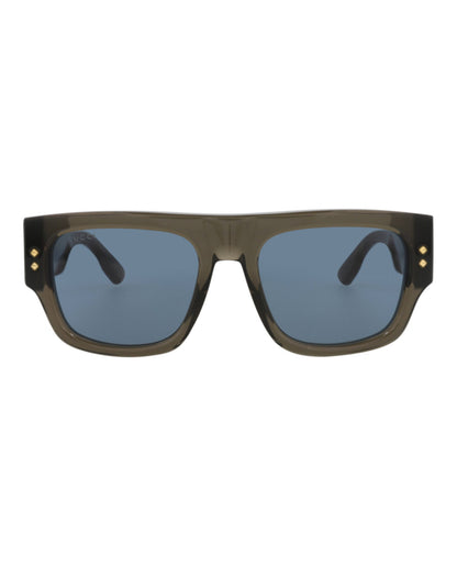 Gucci Mens Square/Rectangle Grey Grey Blue Fashion Designer Eyewear