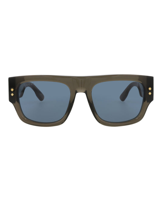 Gucci Mens Square/Rectangle Grey Grey Blue Fashion Designer Eyewear