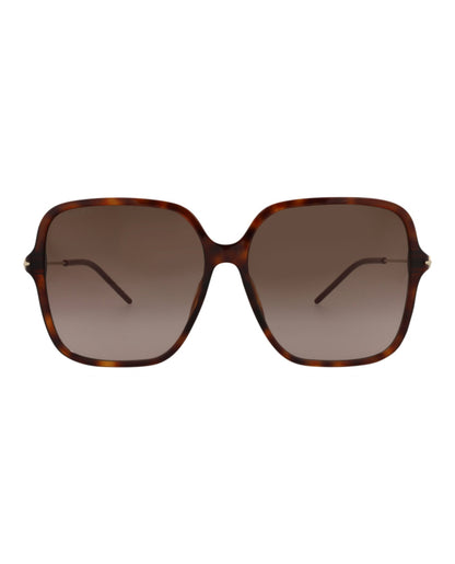 Gucci Womens Square/Rectangle Havana Gold Brown Fashion Designer Eyewear